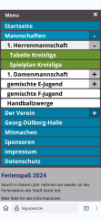 HSG Soest Smartphone Menu