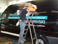 Verklebung des Digitaldruckes